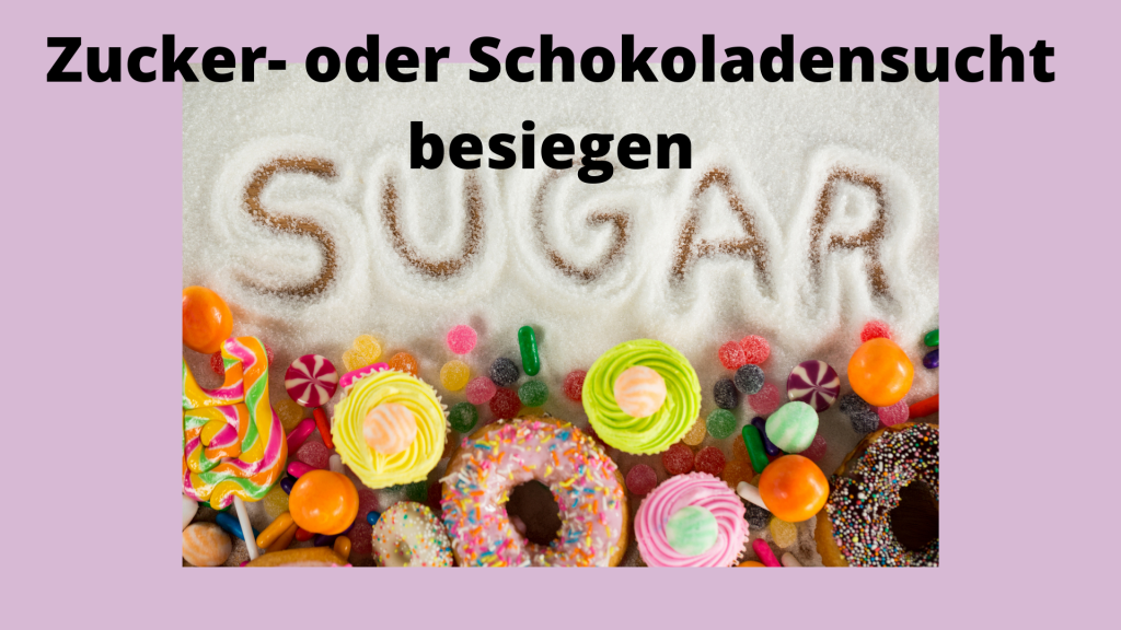 Zucker- oder Schokoladensucht besiegen; Zucker und Süssigkeiten auf dem Bild